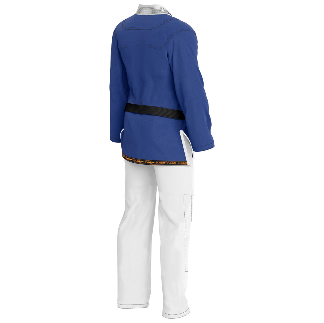 Blue shirt white trouser