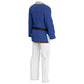 Blue shirt white trouser
