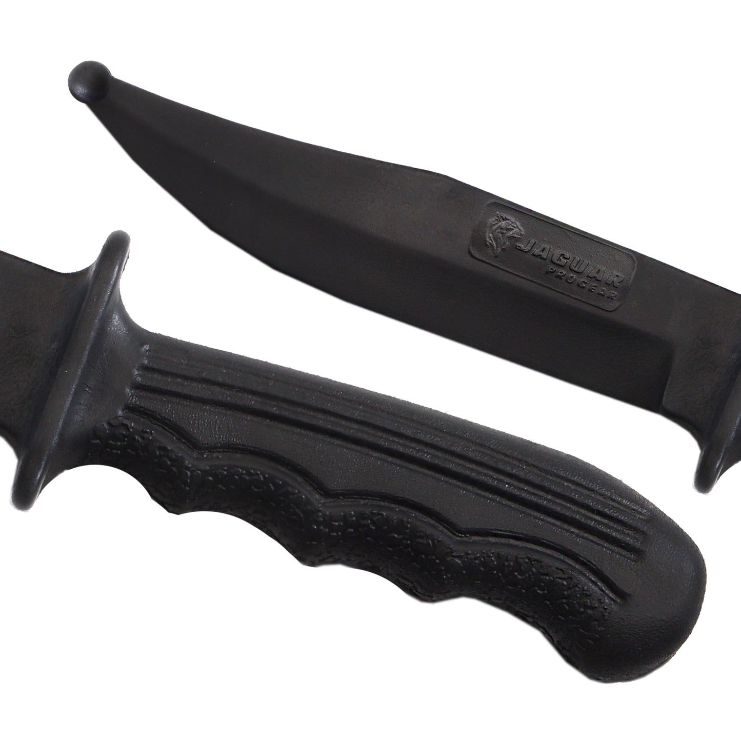 JAGUAR PRO GEAR - Flexible Hard Plastic Rubber Knife - Training Dummy Knife For Self Defence Training (Curved-Black)