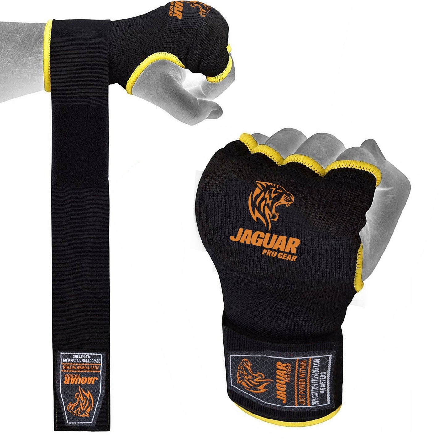 Jaguar Pro Gear - Blackout Inner Gel Wrap Gloves for Boxing MMA Muay Thai Inner Layer